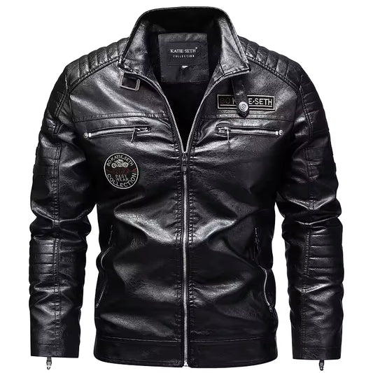 Men’s Vintage Leather Style Biker Jacket