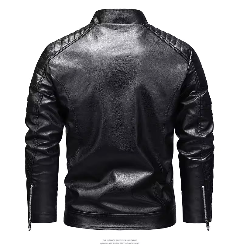 Men’s Vintage Leather Style Biker Jacket